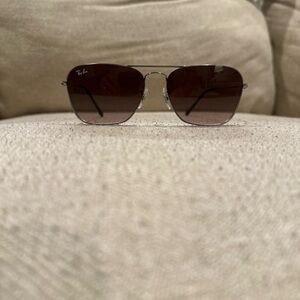 Ray-Ban Silver Frame with Brown Lenses Sunglasses